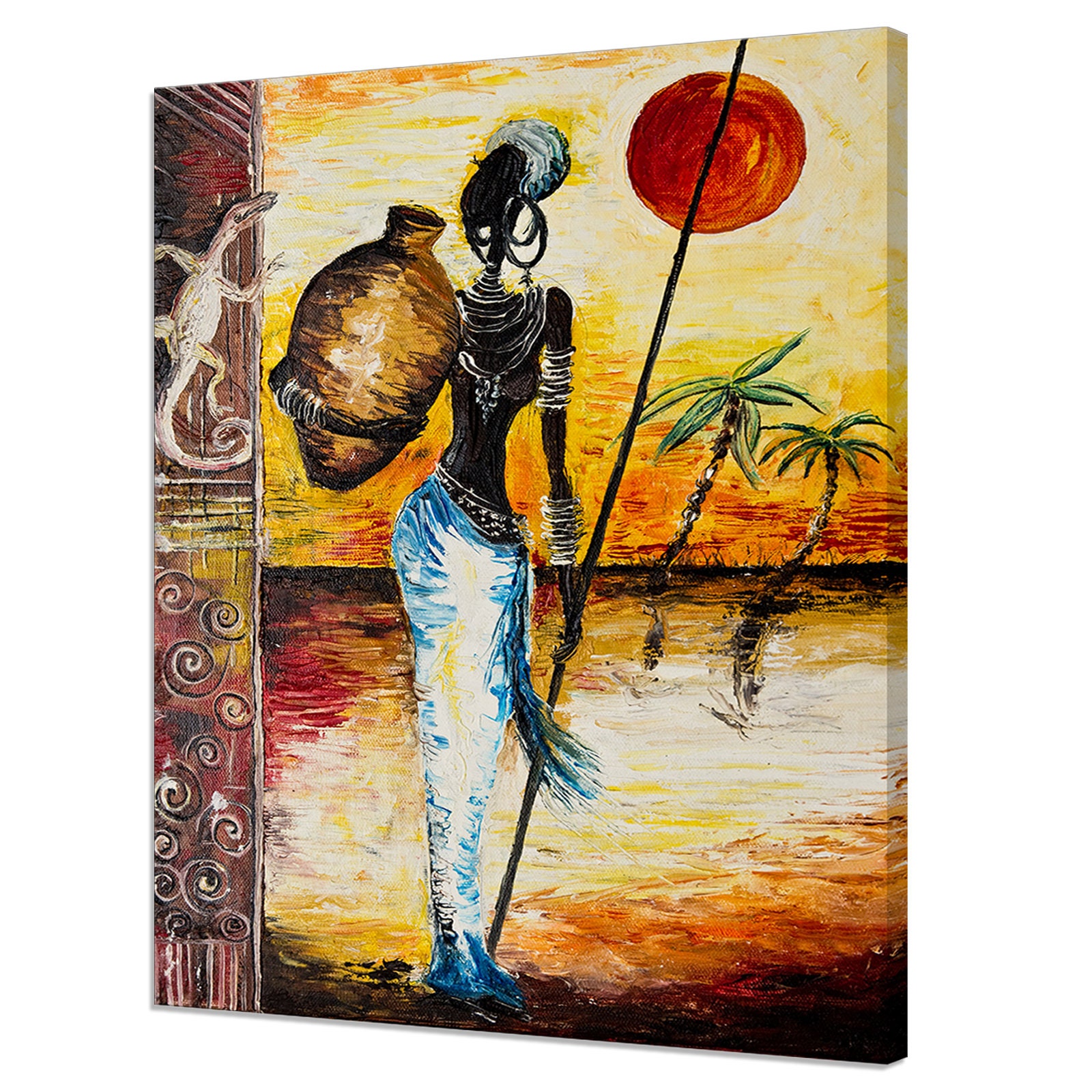 African Women Oil Painting Style Modern Design Canvas Print Home