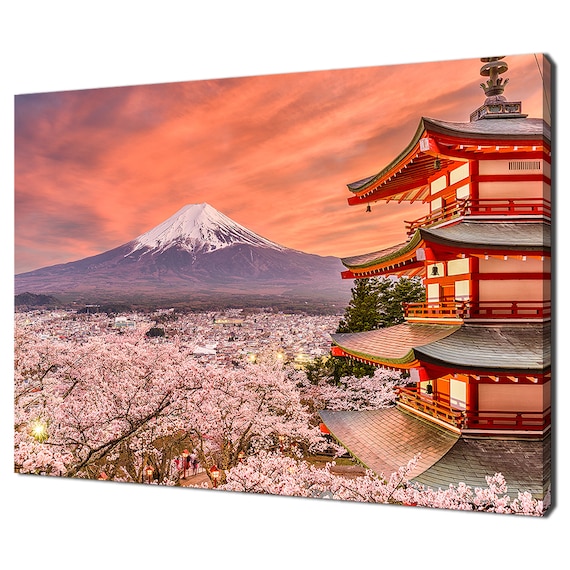 テクスチャーアート フジ Mount Fuji with Cherry Trees in Bloom