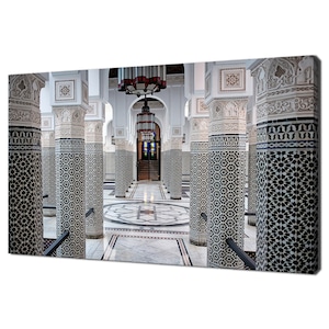 Marrakesch Marokko Ornamental Säulen Orientalische Fliesen Modernes Design Leinwand Wand Kunst Bild