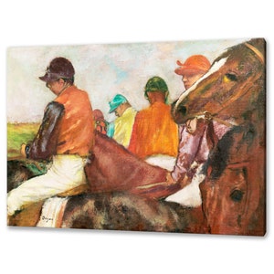 Edgar Degas, The Jockeys (ca. 1882) Reproduction Impressionism Style Canvas Print Wall Art Ready To Hang