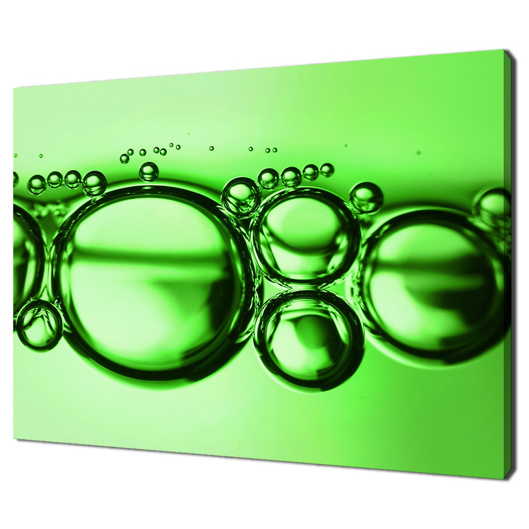 Green Under Water Bubbles Abstract Modern Design Home Decor Canvas ...