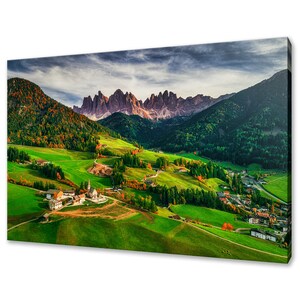 Beautiful Santa Maddalena Village In Italy Modern Design Home Decor Canvas Print Wall Art Picture