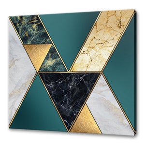 Green Gold Marble Design Geometric Minimalism Modern Design Home Decor Canvas Print Wall Art Picture
