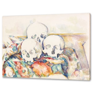 The Three Skulls (ca. 1902–1906) by Paul Cézanne Reproduction Modern Design Home Decor Canvas Print Wall Art Picture
