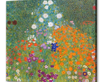 Gustav Klimt Bauerngarten, Cottage Garden (1905-1907) Art Nouveau Reproduction Modern Style Canvas Print Wall Art Picture