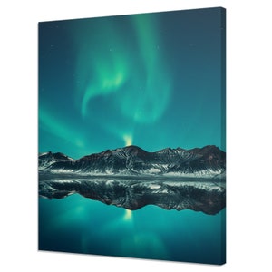 Stunning Panorama Of Northern Lights Aurora Borealis Modern Design Home Decor Canvas Print Wall Art Picture