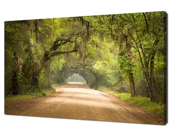 Beautiful Charleston SC Road Through The Forest Oak Trees Modern Landscape Design Home Decor Canvas Print Wall Art Picture Wall Hanging