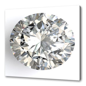 White Crystal Diamond Jewellery Fashion Abstract Modern Design Home Decor Canvas Print Wall Art Picture