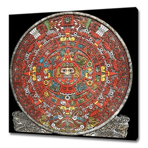 Ancient Mayan Calendar Modern Design Home Decor Canvas Print Wall Art Wall Hanging