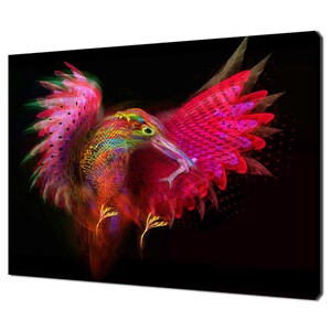 Abstract Colourful Kingfisher Bird In Flight Modern Design Home Decor Canvas Print Wall Art Picture Wall Hanging