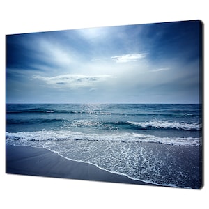 Beautiful Beach Seascape Waves Blue Sky Modern Design Home Decor Canvas Print Wall Art Picture Wall Hanging