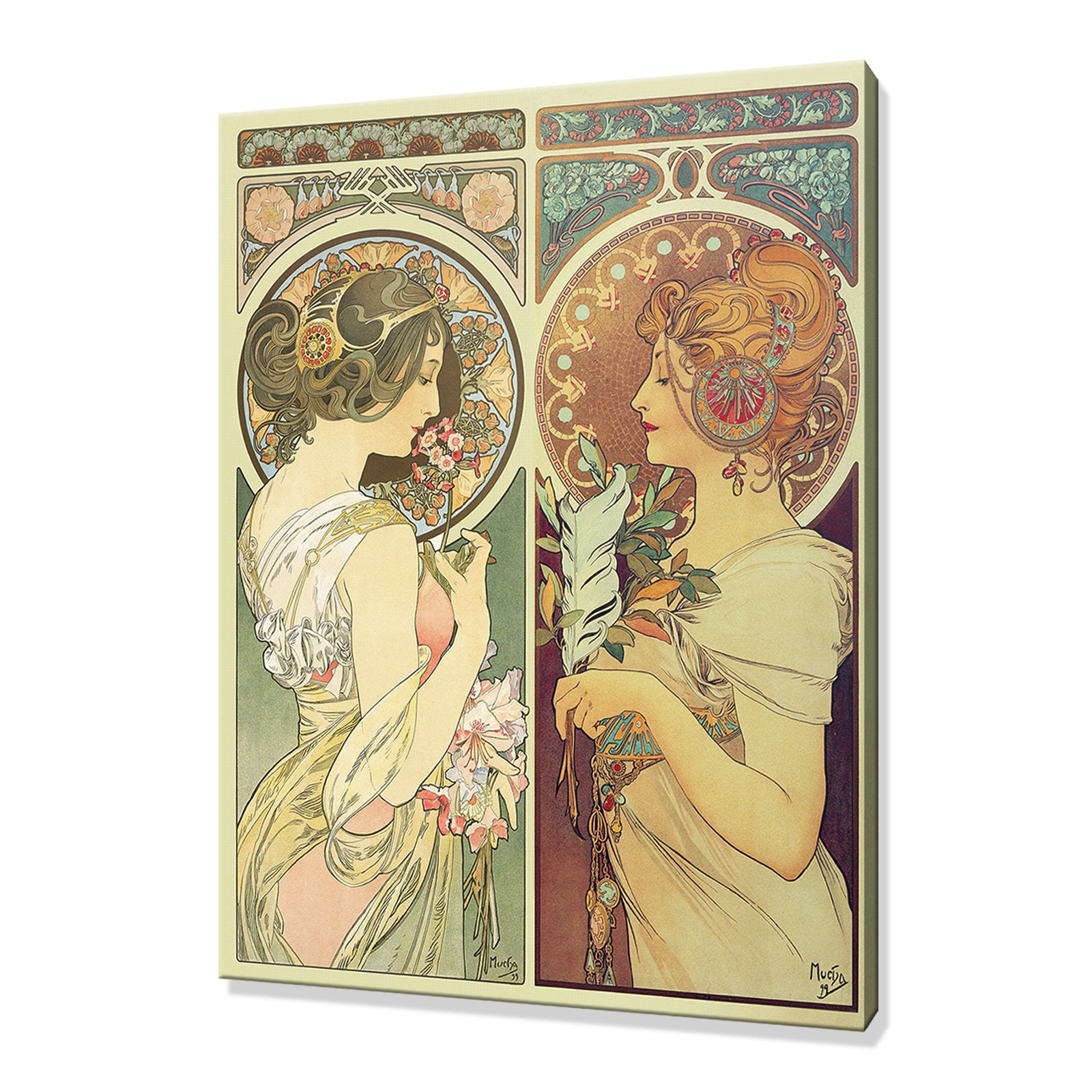 Primrose - Alphonse Mucha Red Small Canvas DIY Paint by Numbers Kit