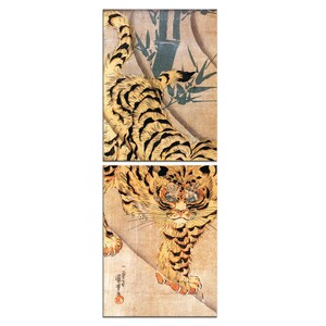 Tiger Utagawa Kuniyoshi 2 Panels Modern Design Home Decor Japanese Art Canvas Print Wall Art Picture