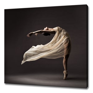 Stunning Ballerina Dancing In Silk Dress Modern Design Home Decor Canvas Print Wall Art Picture