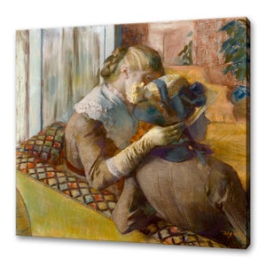 Edgar Degas, At the Milliner&#39;s 1881 Reproduction Modern Style Impressionism Canvas Print Wall Art