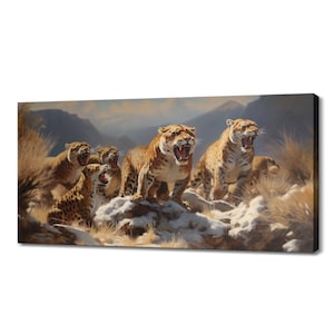Angry Roaring Tigers Canvas Print, Wild Cats Inspired Art, Enchanting Animals Canvas Wall Art, Wildlife Home Decor, Animals Picture Print
