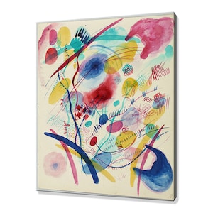 Wassily Kandinsky Composition In Red, Blue, Green And Yellow (1913) Classic Design Abstract Decor Reproduction Canvas Print Wall Art Picture