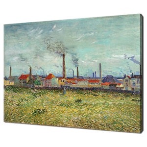 Fabriken in Clichy (1887) von Vincent Van Gogh Reproduktion Wohnkultur Leinwand Druck Wandkunst fertig zum Aufhängen