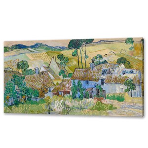 Bauernhöfe bei Auvers (1890) von Vincent Van Gogh Reproduktion Wohnkultur Leinwand Wandkunst fertig zum Aufhängen