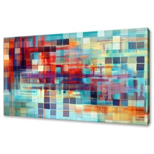 Art Mosaics Colourful Abstract Painting Style Modern Design Home Decor Canvas Print Wall Art Picture