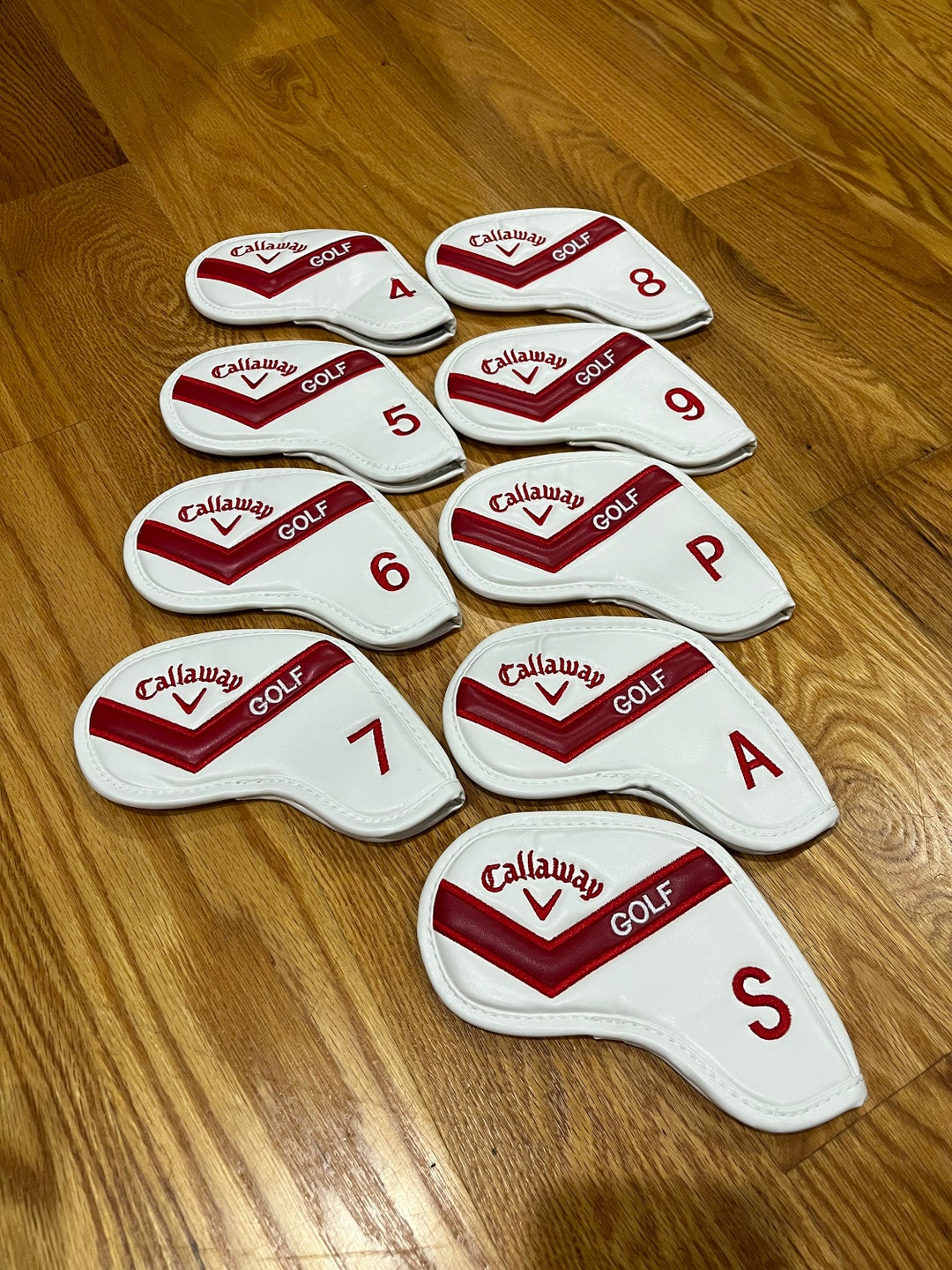 Callaway Iron Head Cover 9 Pcs 4P, A, S white & Red Etsy