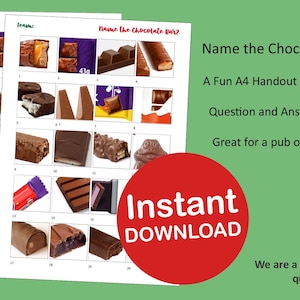 Fun Christmas Picture Quiz - Popular Chocolate Bars