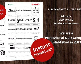 Dingbats - Dingbats-pussel för en pubquiz - Rebus-pussel
