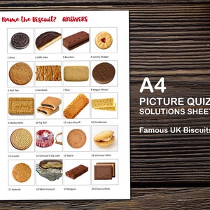 Utskrivbart bildquiz med julkakor | Quiz om brittiska kex | Roligt quiz med julfesten | Direkt nedladdning för festlig familjeaktivitet bild 2