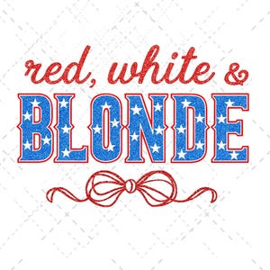 Rode, witte en blonde glitter met strik, png | Digitale download op 4 juli | Sublimatieontwerp voor shirts, mokken, bekers,
