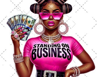 Luxury Pink Glam Standing On Business PNG | Sublimation Design (Digital Download)