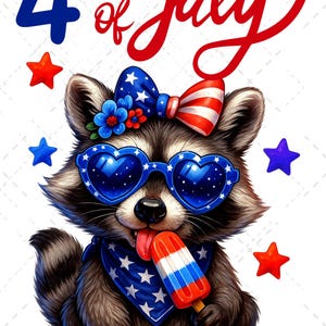 4 juillet PNG | Raton laveur 4 juillet | Png patriotique drôle | Conception numérique du jour de l'indépendance | Chemise d'été américaine | Téléchargement instantané