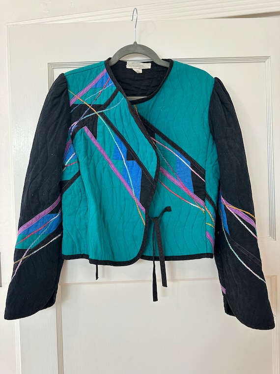 100% raw silk colorful vintage jacket