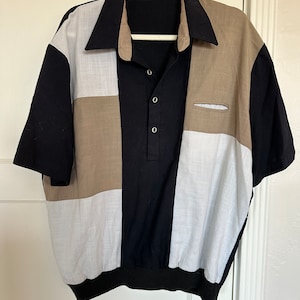 Men’s Camp Shirt Half-Button Down Color Block