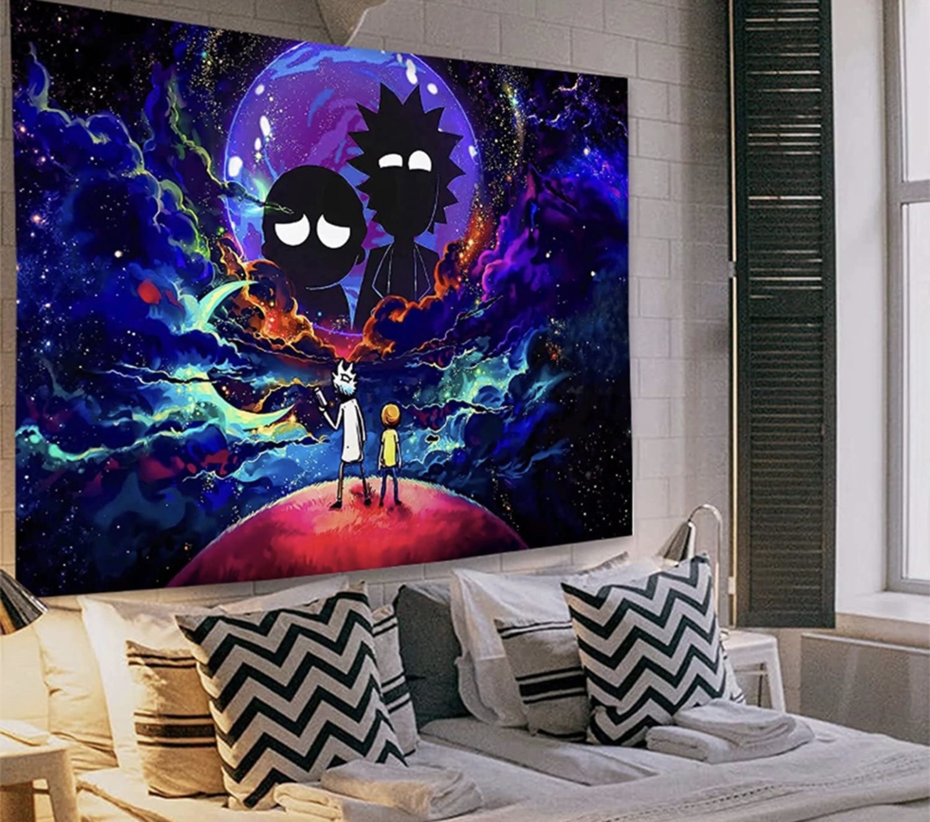 This is a Trippy Anime Tapestry for Bedroom, Colour Galaxy and  display picture 1