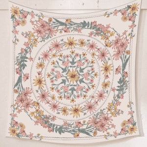Batonical  tapestry, indian mandala aesthetic Sketched Flower Plant Boho Wall Hanging, Bohemian,Bedroom dorm living room, house warming gift