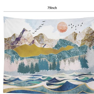 Mountain Tapestry Forest Wave Landscape Tapestry Wall Tapestry For Bedroom Aesthetic