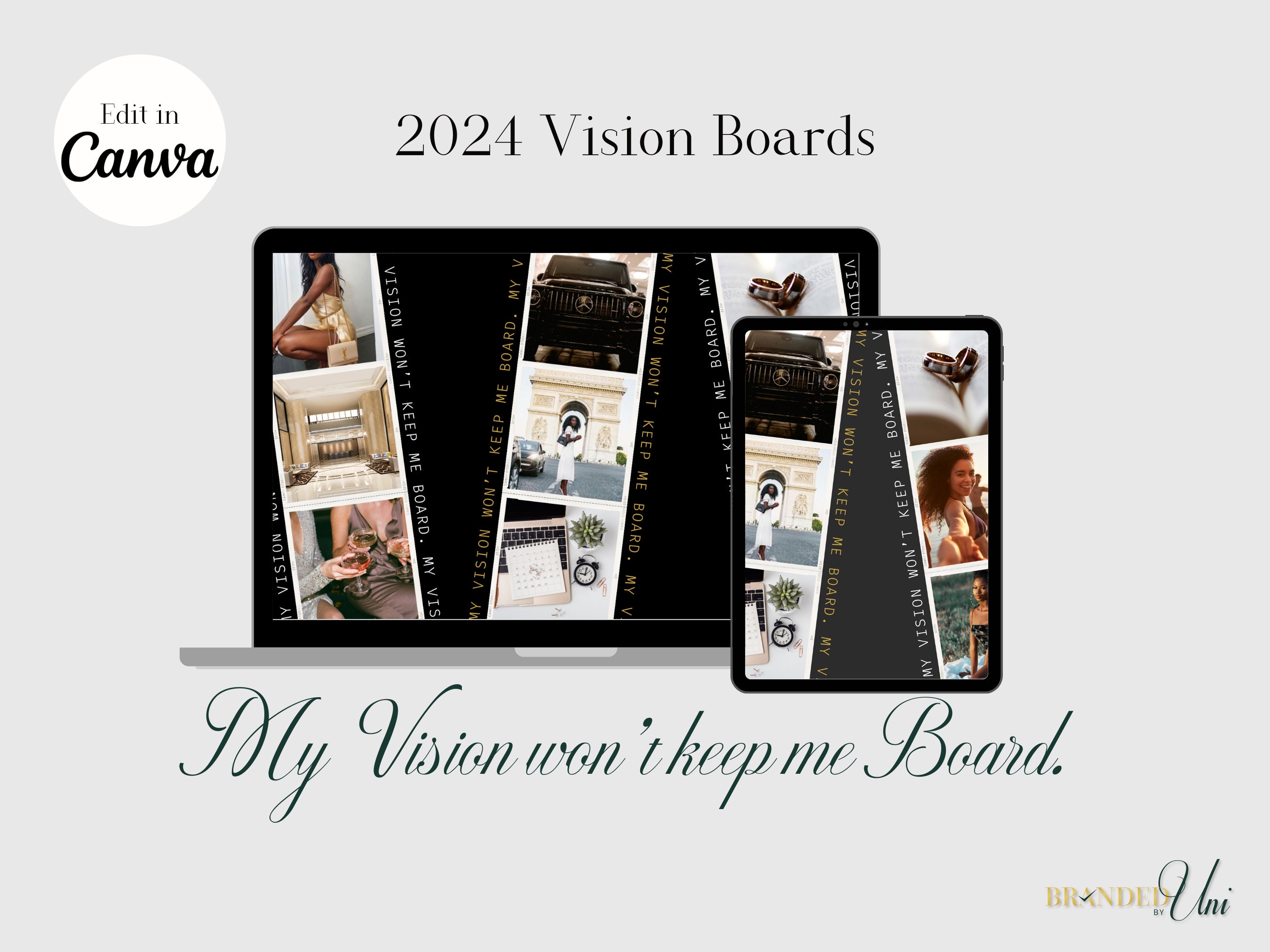 Photo Strip Vision Board 2024 Canva Template Vision Board - Etsy