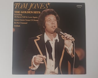 Tom Jones The Golden Hits vinyl record, 1987 record, vintage vinyl record, Delilah, It's Not Unusual, Green Green Grass of Home