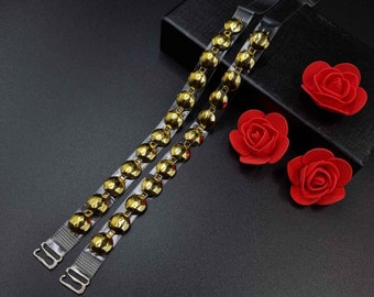 Decorative jewelry straps for bra hand made gold three-dimensional wheels BS002357