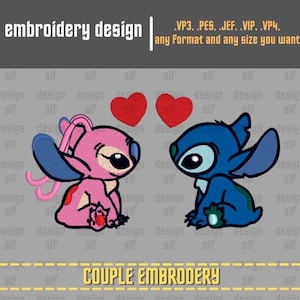 Couple Embroidery Design, Love Embroidery Designs, Machine Embroidery Designs, VP3 VP4 SEW PES JEF Files Instant Download
