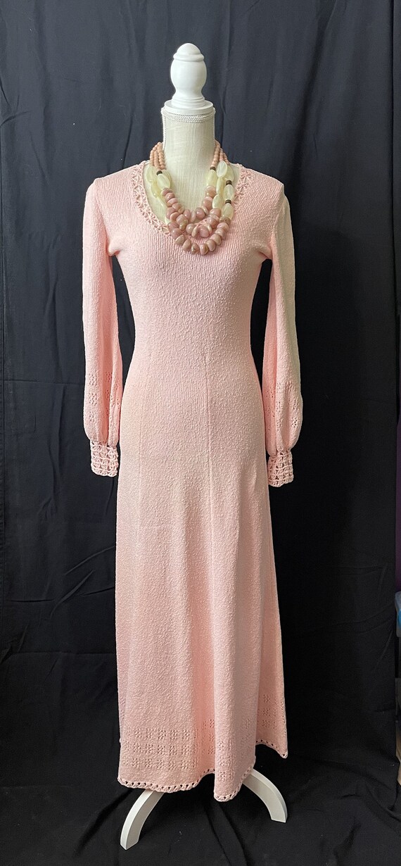 Light Pink Picardo Knit Dress Etsy