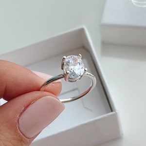 Engagement ring; wedding ring; oval cut cubic zirconia ring; promise ring; fake diamond ring; solitaire ring; bride ring; cz ring; bridal
