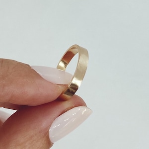 Thick rectangle flat band,rectangle thick ring, rectangle thick band; stacking ring, stacked ring, wedding band;Mother’s Day, gold band