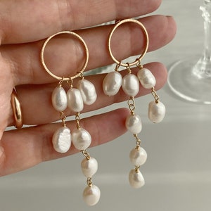 Pearl drop long earrings wedding earrings dangle drop earrings bride earrings statement earrings,bridal jewelry, Mothers Day gift image 10