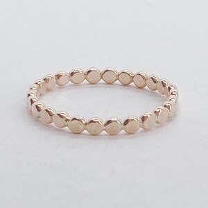 Hammered beaded ring; flat beaded ring; gold ring; minimalist ring; dainty ring; bead ring; stacking ring; gift;stacking rings, stacked ring