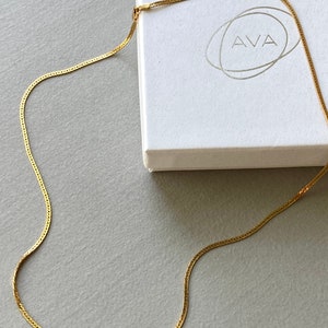 Dainty Herringbone gold necklace, Snake Layered Choker, Gold Chain Jewelry, Birthday Gifts for Her, Valentine’s Day gift, herringbone chain