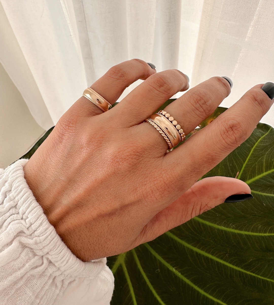 Low Dome Ring Band, Thick Bold Band, Engagement Ring Band, Gold Fill