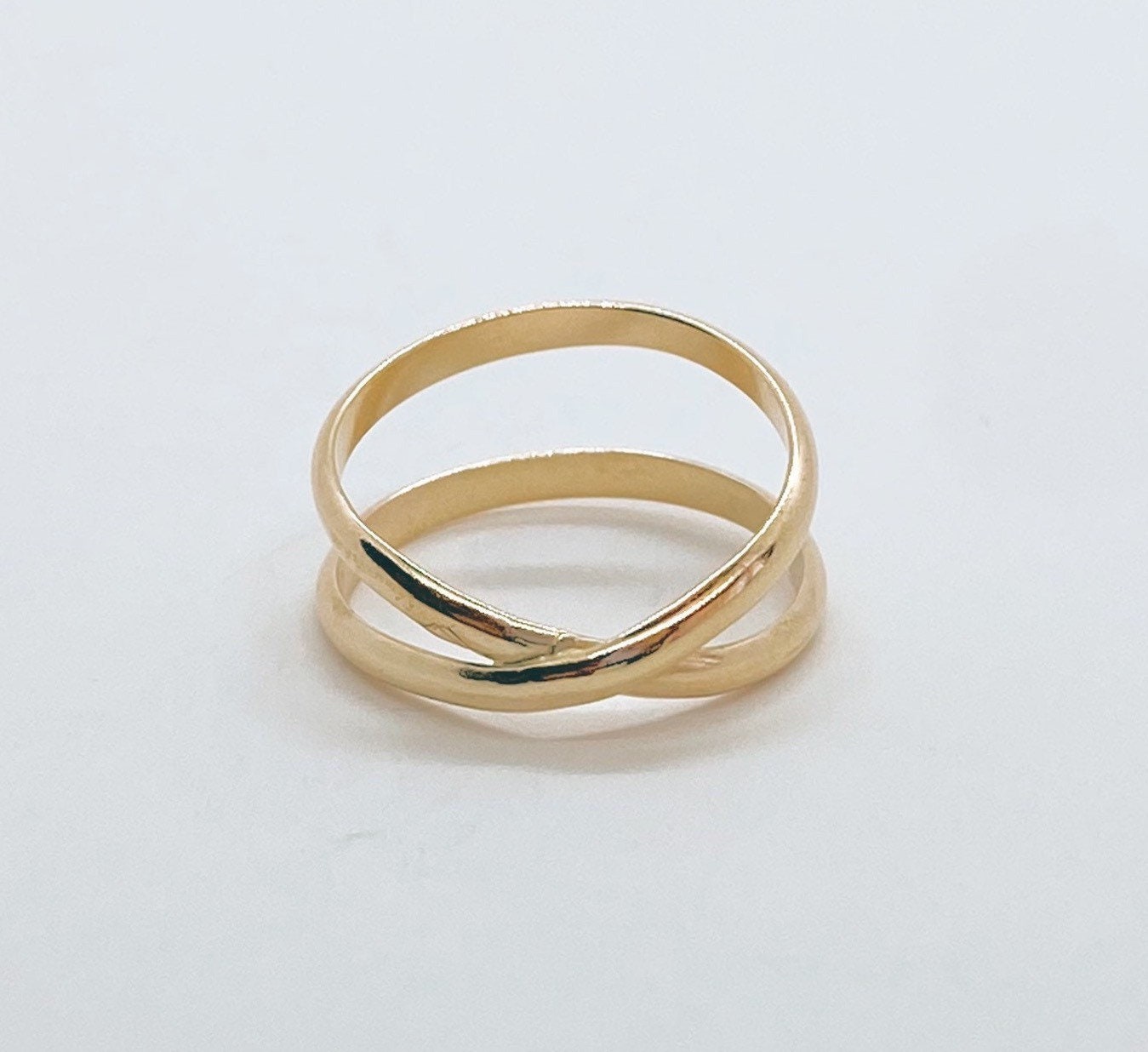 Infinity Double Ring Modern Ring Minimalist Ring Gold Fill | Etsy