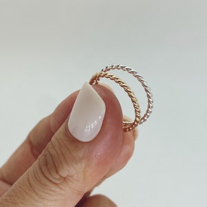 Twisted ring; rope twist ring; braided ring; minimalist ring; gift for her; stackable ring; stacking ring; laurel ring, Mother’s Day gift