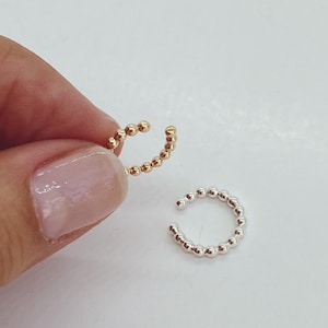 Beaded ear cuff earrings, fake piercing, Gift for her,Sterling silver, 14k gold fill, ear cuff, earcuff, orbital piercing, Mother’s Day gift